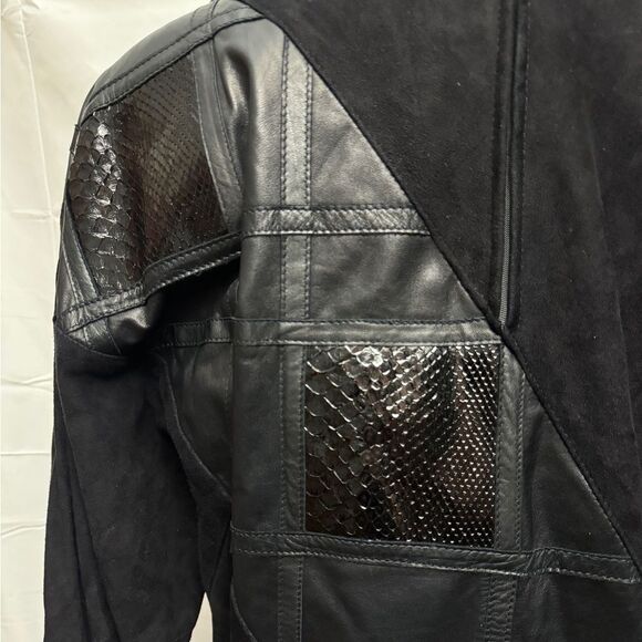 Dominic Bellissimo Vintage Suede Long Sleeve Dress Black - Picture 7 of 9